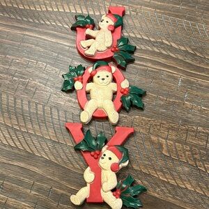 VINTAGE HOMCO CHRISTMAS/HOLIDAY BEARS JOY MADE IN USA